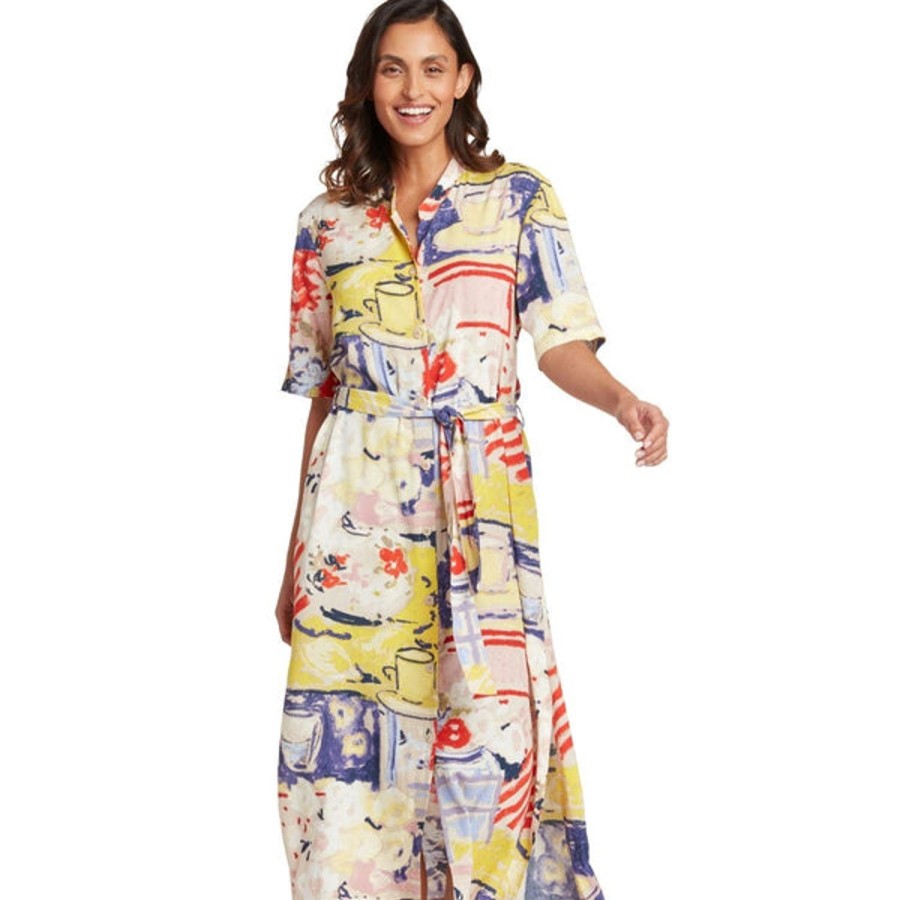 Women Jams World Beach Dresses | Button-Down Dress - Bistro