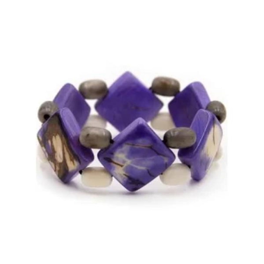 Women Jams World Jewelry | Tagua Nut Juana Bracelet - Purple