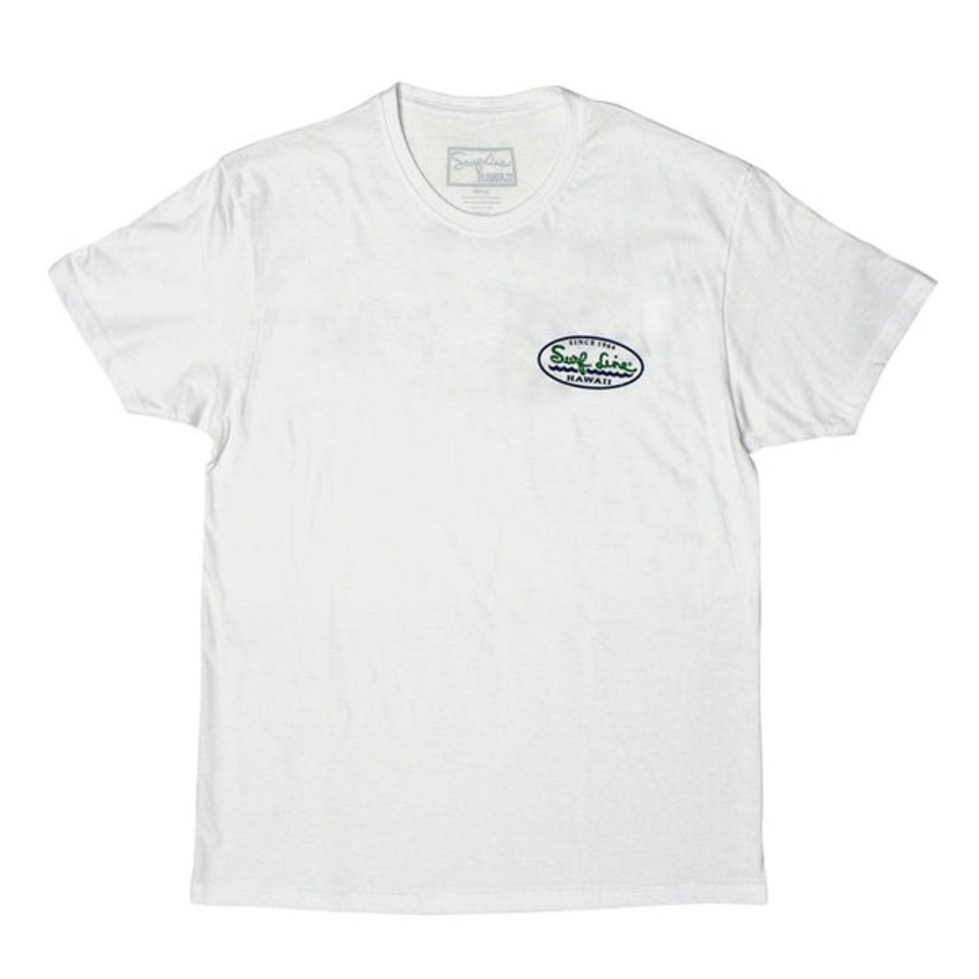 Men Jams World T-Shirts | Oval Distressed Surf Line Hawaii Logo Tee