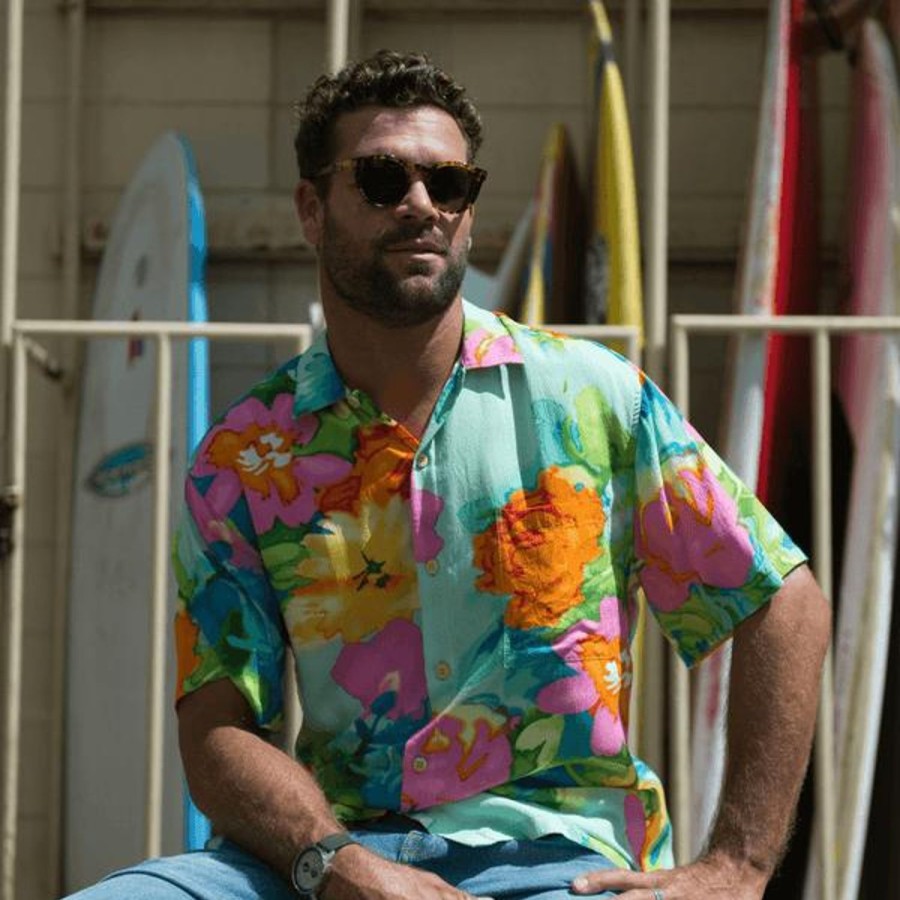 Men Jams World Retro Rayon Shirts | Men'S Retro Shirt - Parisian Garden