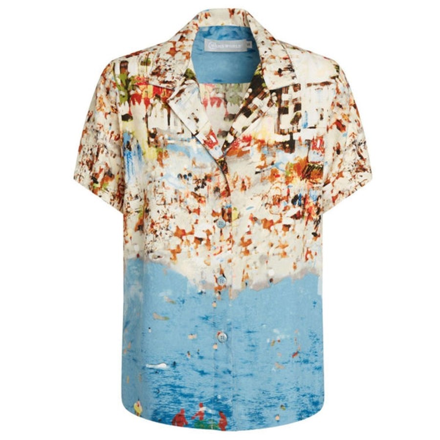 Women Jams World Print Top | Print Top - Tropea Beach