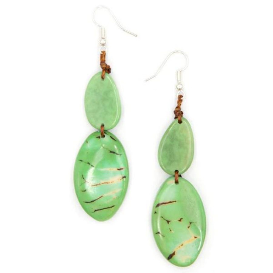 Women Jams World Jewelry | Tagua Nut Tina Earrings - Mint