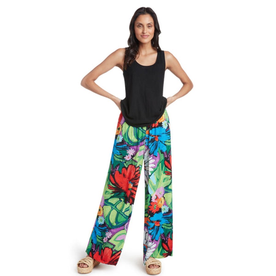 Women Jams World Pants | Long Wide Leg Pants - Flower Vibes