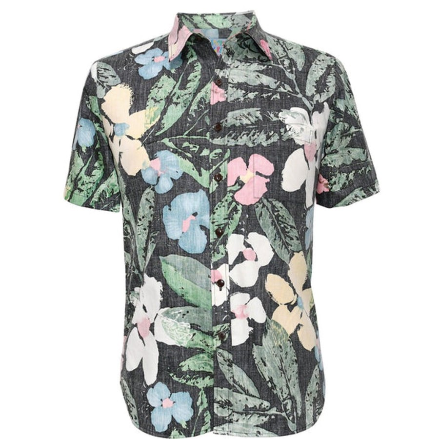 Men Jams World Cotton Shirts | Men'S Archival Collection Modern Fit Shirt - Fleur Noche Reverse