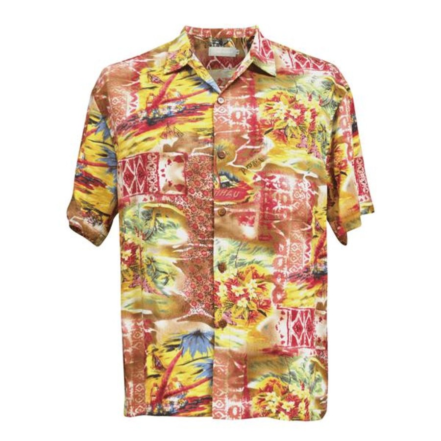 Men Jams World Retro Rayon Shirts | Men'S Retro Shirt - 'Akala (Pink) Niihau