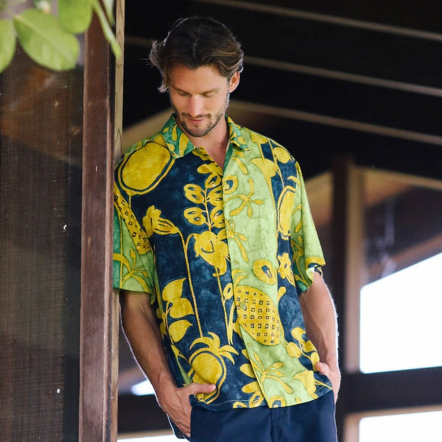 Men Jams World Retro Rayon Shirts | Men'S Retro Shirt - Pineapple Patch