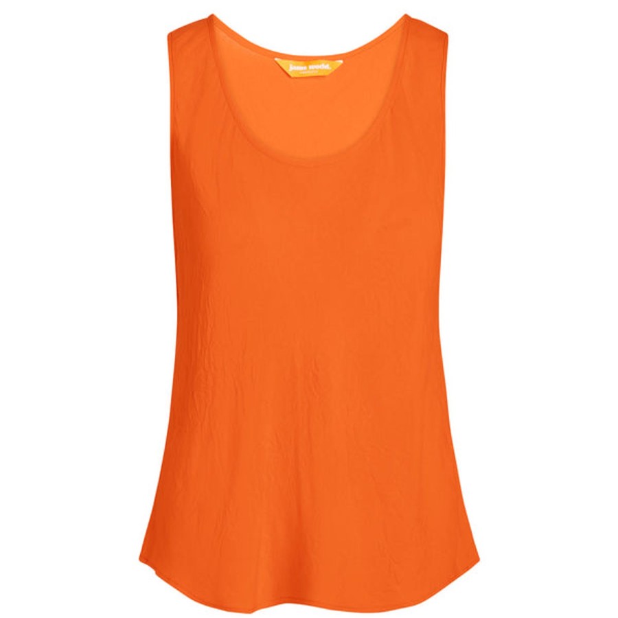 Women Jams World Tops | Solid Tank Top - Papaya