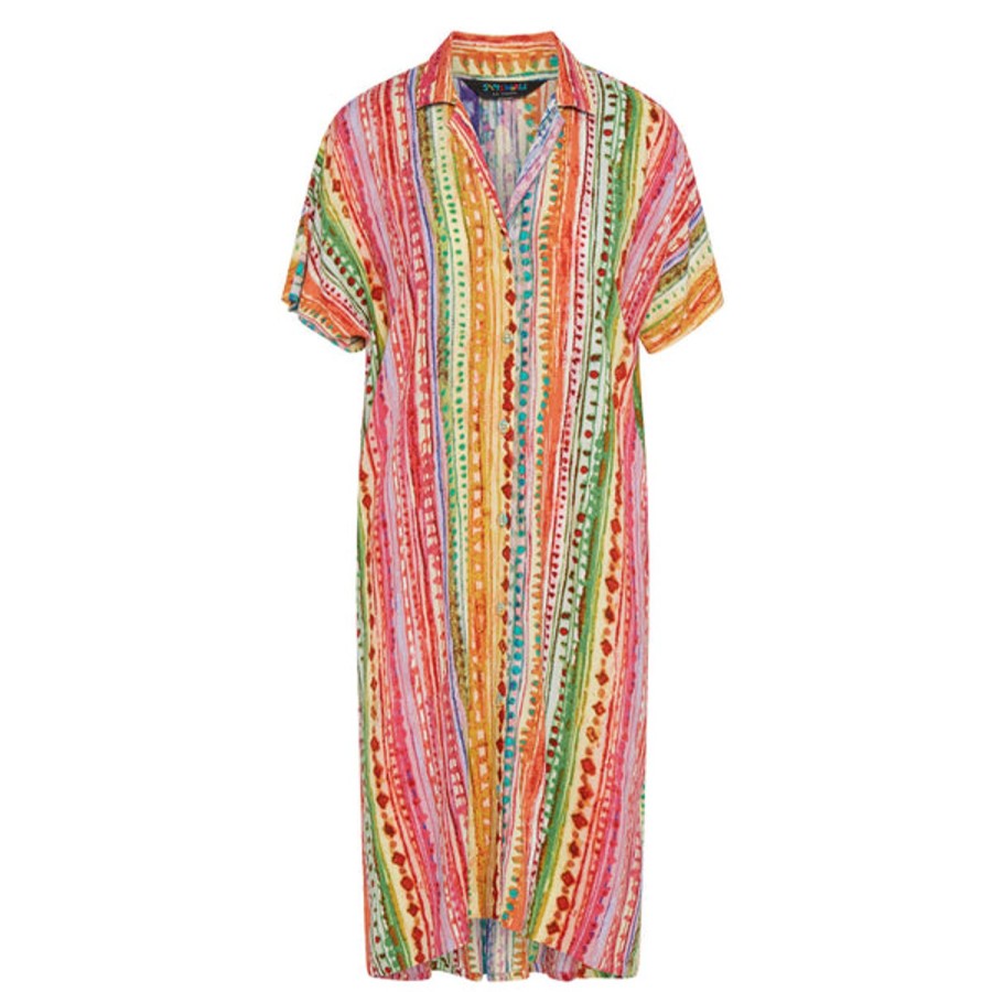 Women Jams World Beach Dresses | Shirt Dress - Candy Stripe