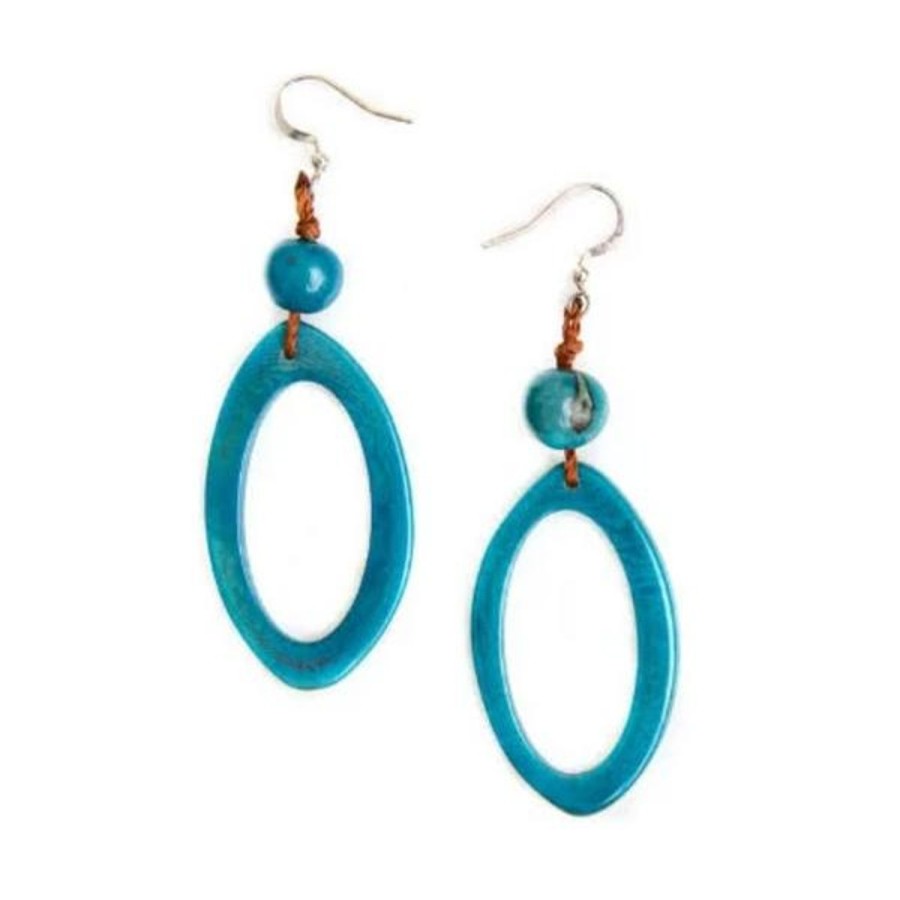 Women Jams World Jewelry | Tagua Nut Ava Earrings - Turquoise