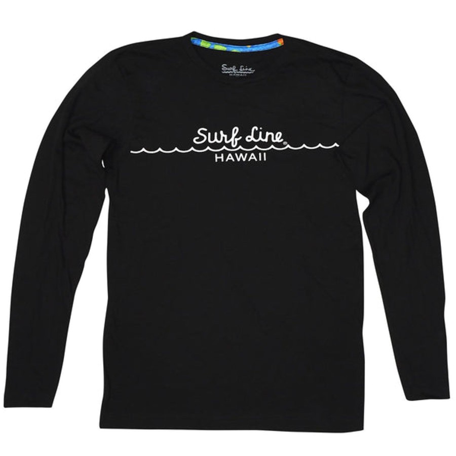 Men Jams World T-Shirts | Surf Line Hawaii Adult Long Sleeve Mini Wave Logo Tee