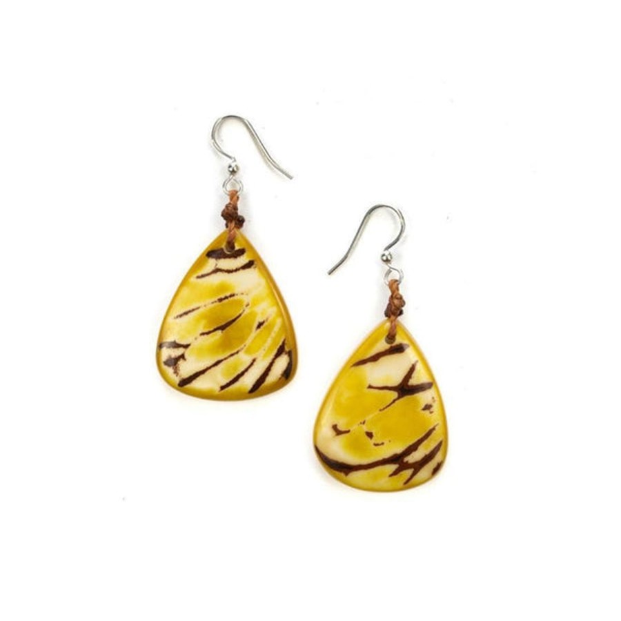 Women Jams World Jewelry | Tagua Nut Andrea Earrings - Yellow