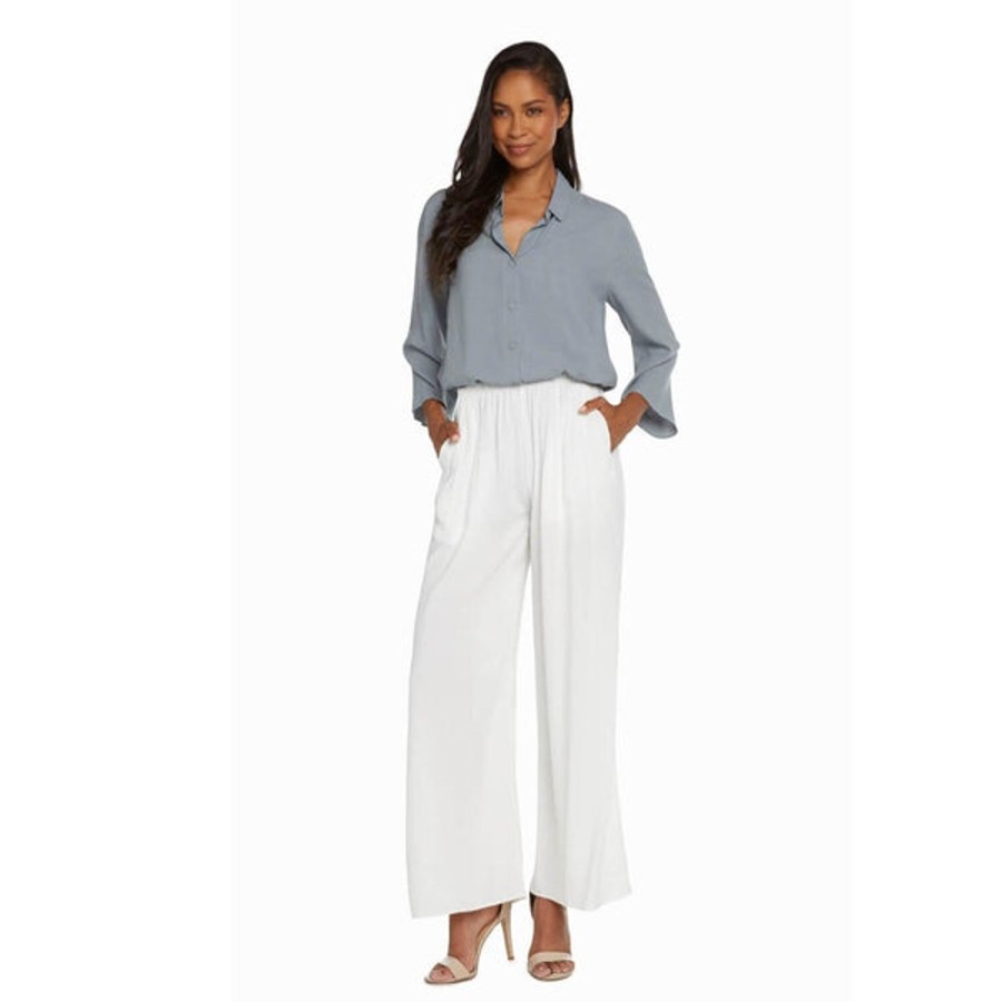 Women Jams World Pants | Solid Long Wide Leg Pants - White