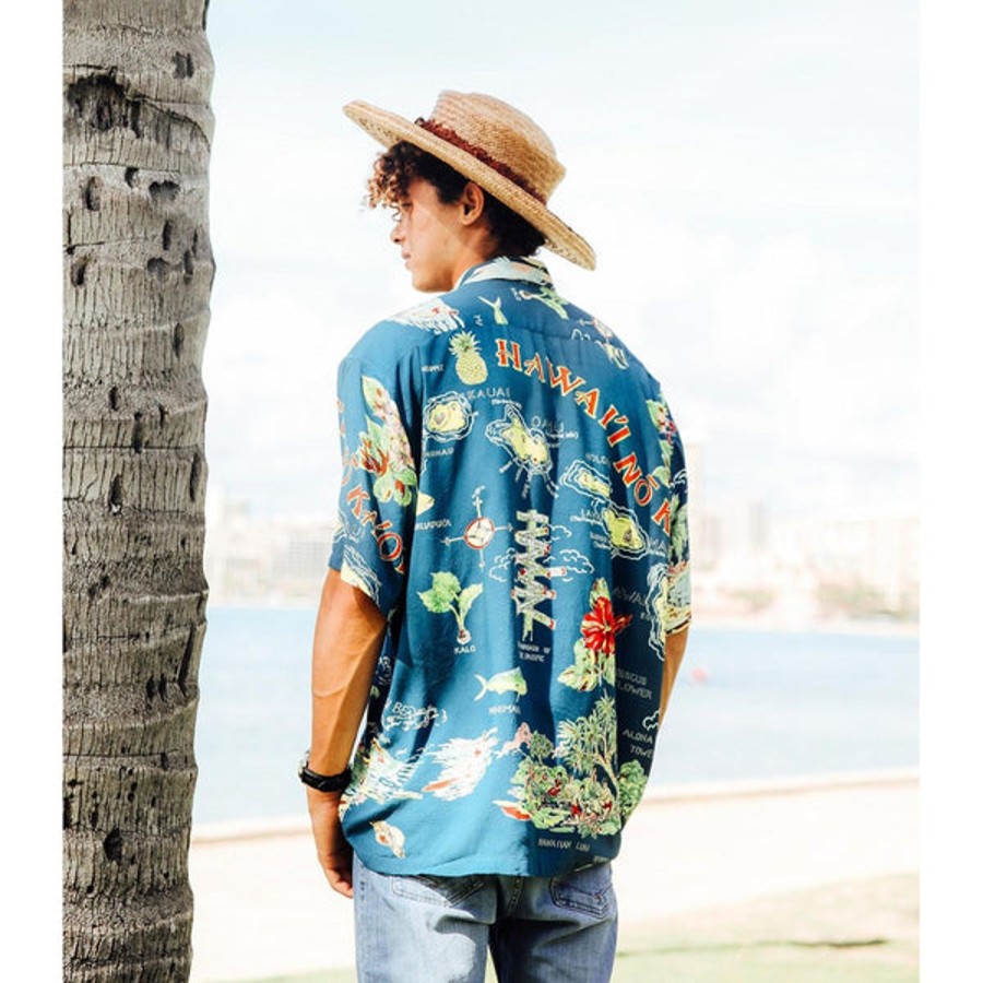 Men Jams World Retro Rayon Shirts | Men'S Retro Shirt - No Ka Oi Blue