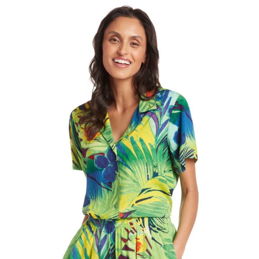 Women Jams World Print Top | Print Top - Jungle Palm