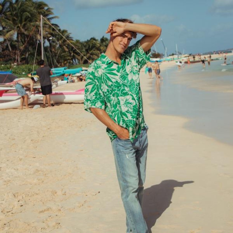 Men Jams World Retro Rayon Shirts | Men'S Retro Shirt - Koa Green