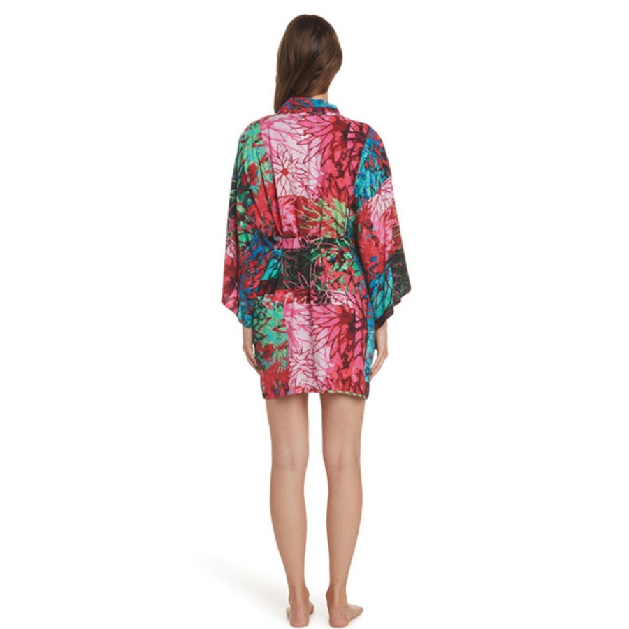 Women Jams World Short Kimono Robes | Short Kimono Robe - Fire Sky