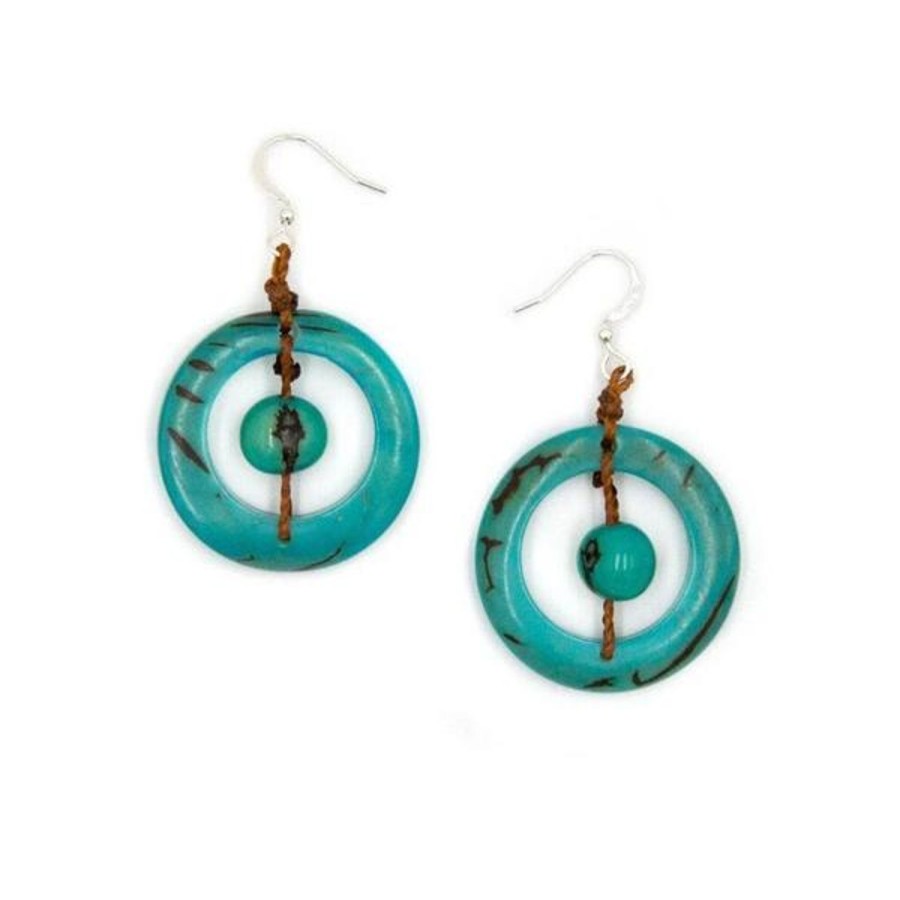 Women Jams World Jewelry | Tagua Nut Lorena Earrings - Turquoise