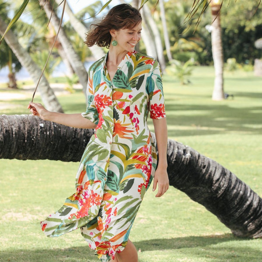 Women Jams World Beach Dresses | Button-Down Dress - Topiary