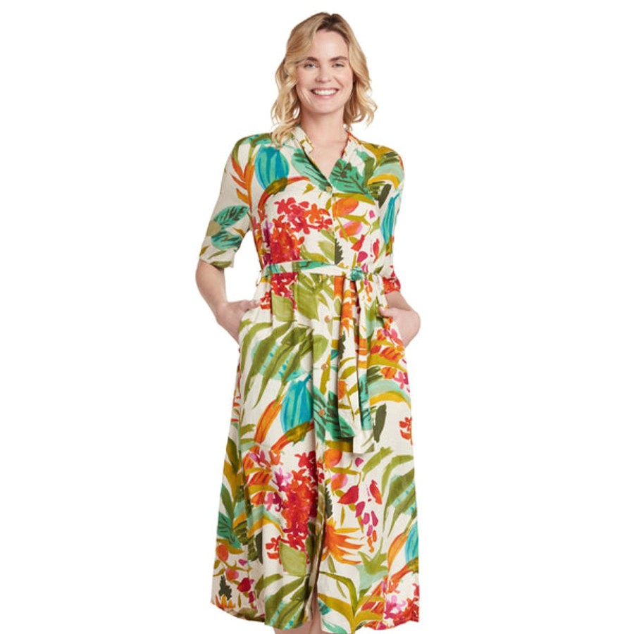 Women Jams World Beach Dresses | Button-Down Dress - Topiary