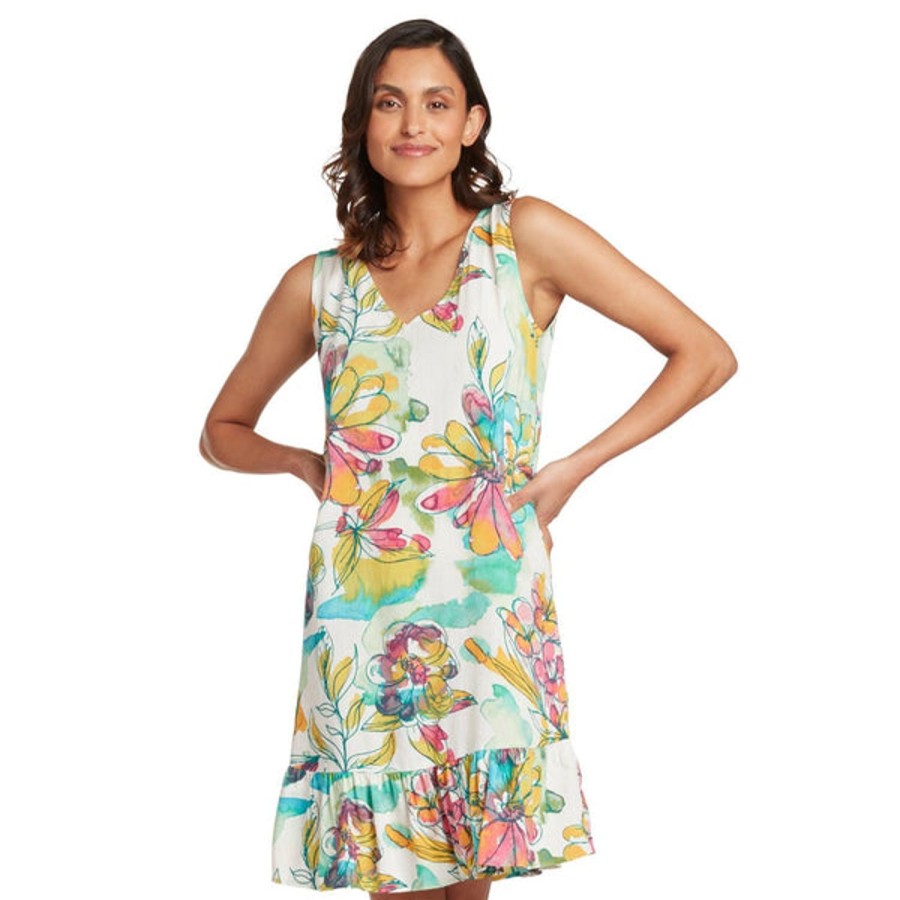 Women Jams World Beach Dresses | Ruffle Dress - Peridot