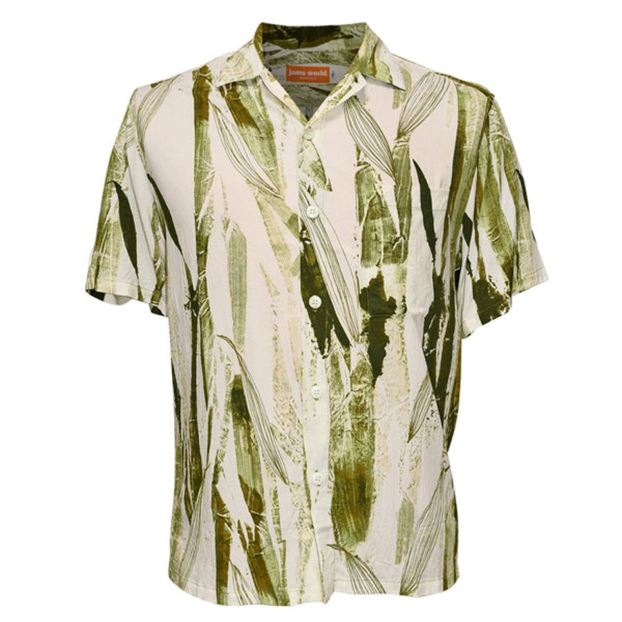 Men Jams World Retro Rayon Shirts | Men'S Retro Shirt - Lucky Bamboo Olive