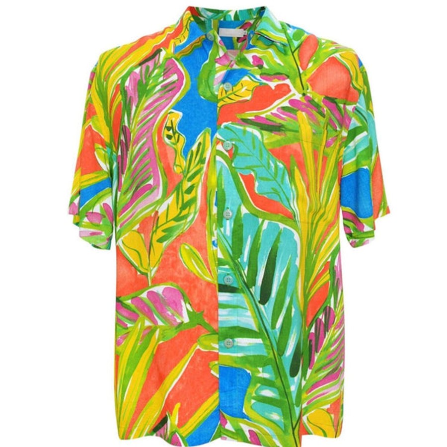 Men Jams World Retro Rayon Shirts | Men'S Retro Shirt - Fern Ridge