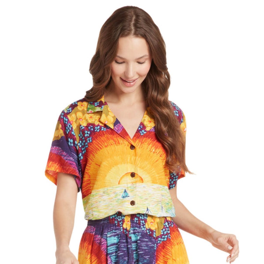 Women Jams World Print Top | Print Top - Sunset Sail