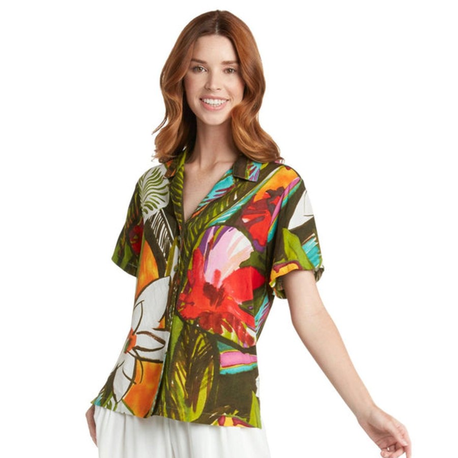 Women Jams World Print Top | Print Top - Tarragon