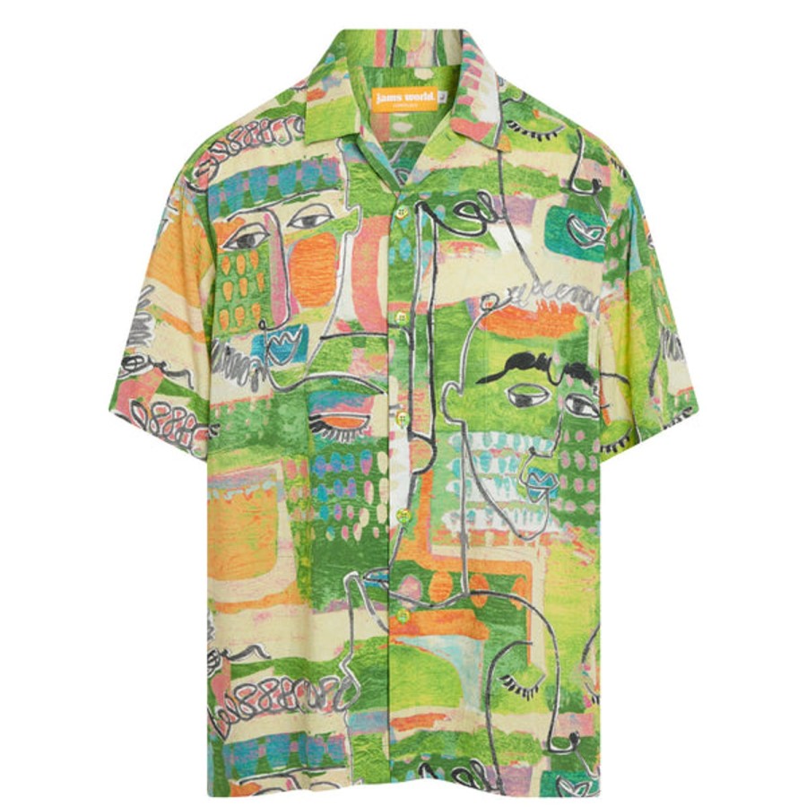 Men Jams World Retro Rayon Shirts | Men'S Retro Shirt - Visage Multi