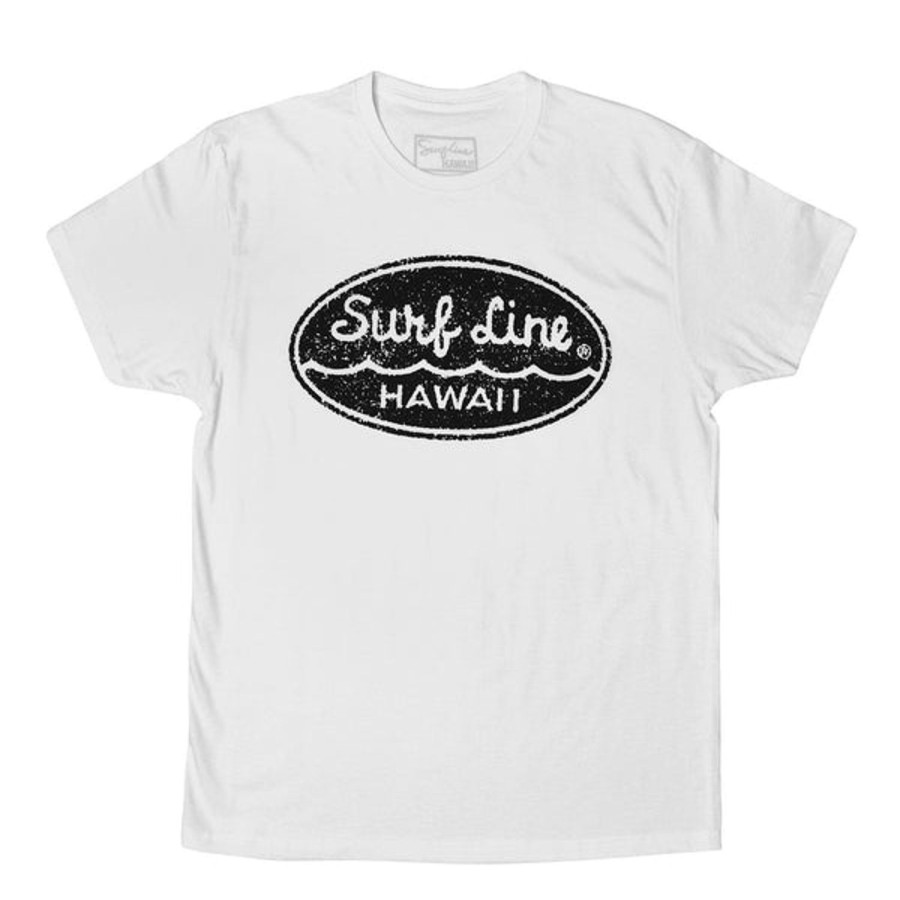 Men Jams World T-Shirts | Oval Surf Line Hawaii Script Logo Tee