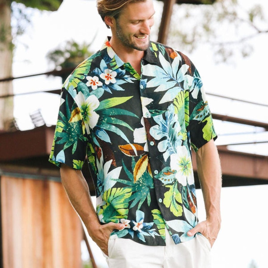 Men Jams World Retro Rayon Shirts | Men'S Retro Shirt - Waiola Black