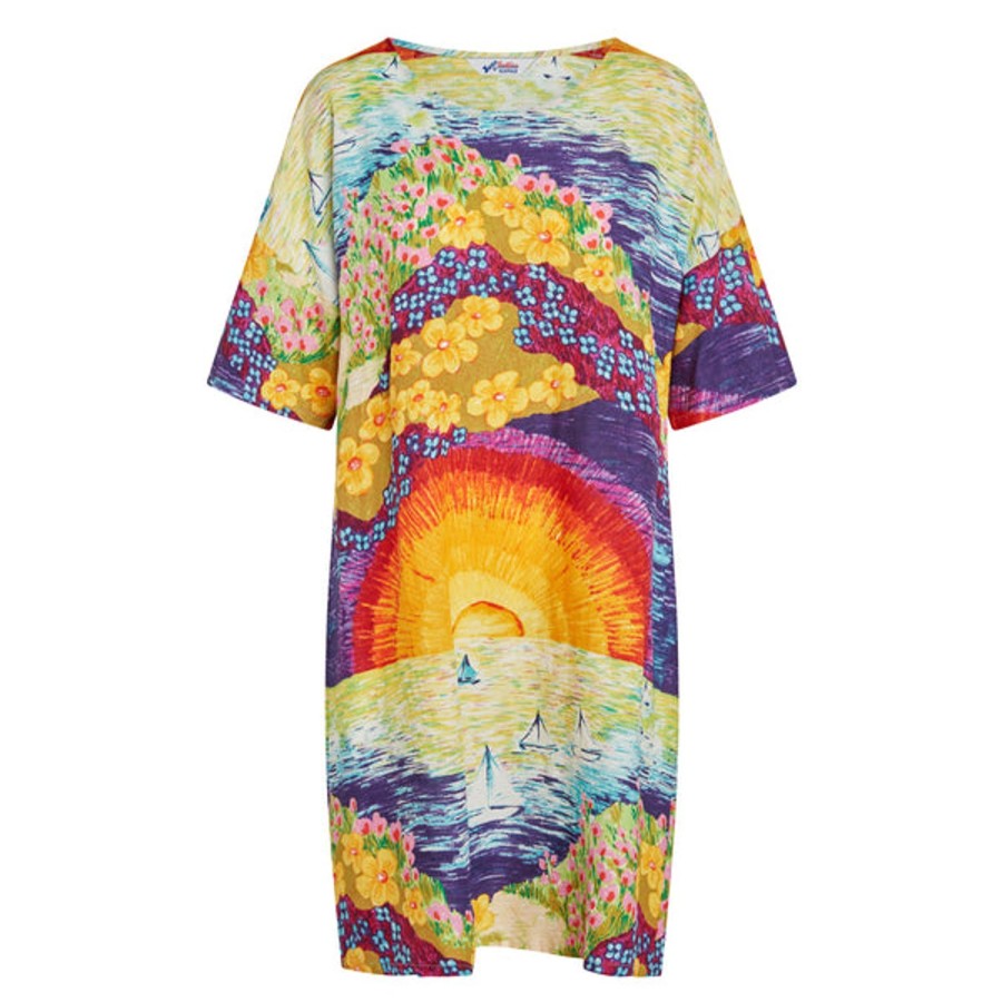 Women Jams World Beach Dresses | T-Shirt Dress - Sunset Sail