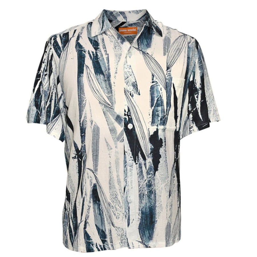 Men Jams World Retro Rayon Shirts | Men'S Retro Shirt - Lucky Bamboo Navy