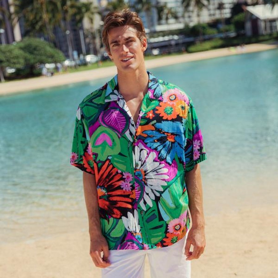 Men Jams World Retro Rayon Shirts | Men'S Retro Shirt - Flower Vibes