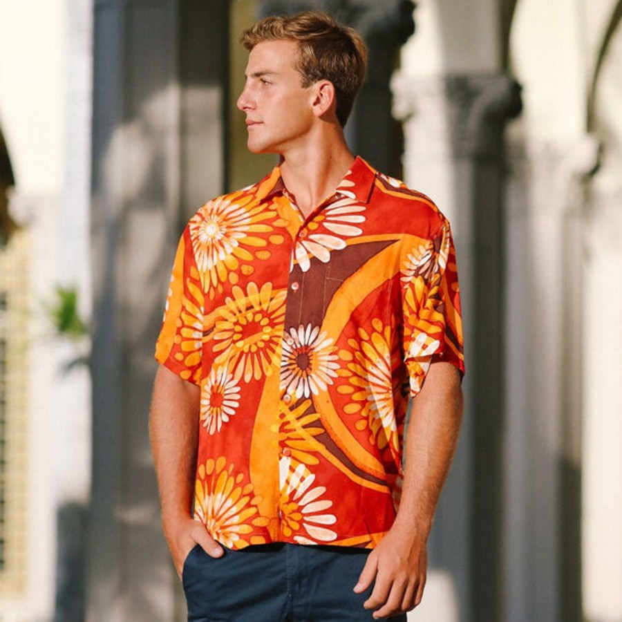 Men Jams World Retro Rayon Shirts | Men'S Retro Shirt - Flower Explosion