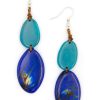 Women Jams World Jewelry | Tagua Nut Tina Earrings - Turquoise / Royal Blue