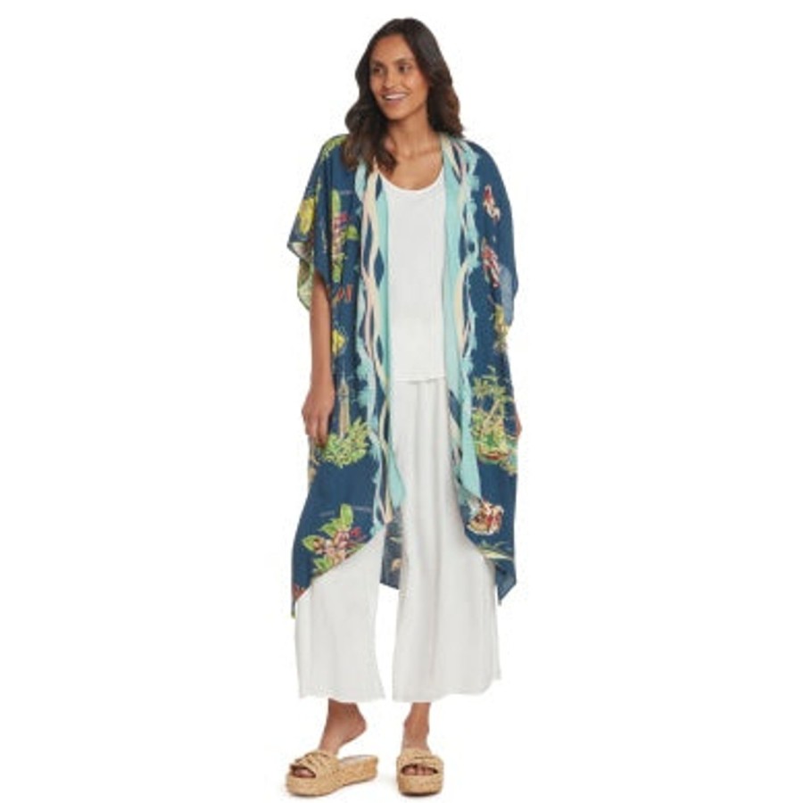 Women Jams World Kimono Jacket | Kimono Jacket - No Ka Oi Blue