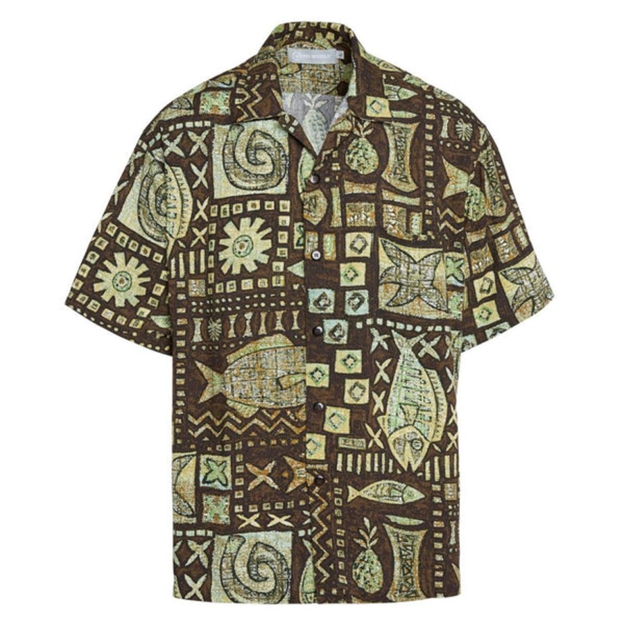 Men Jams World Retro Rayon Shirts | Men'S Retro Shirt - Anahola Bay Brown