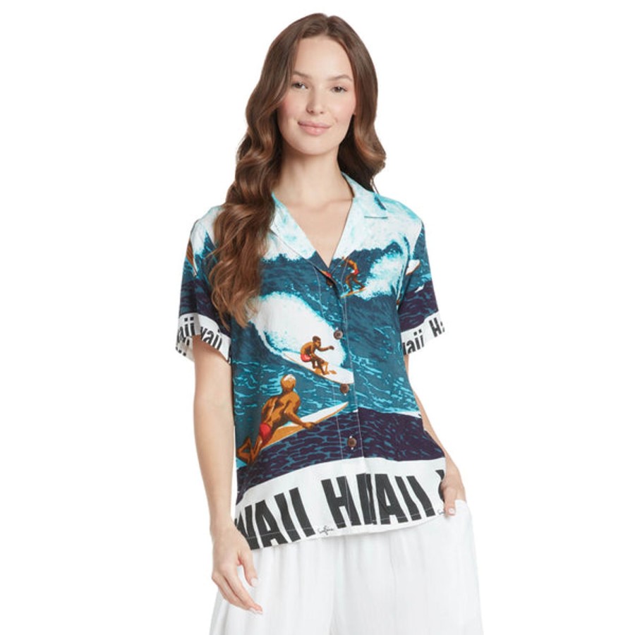 Women Jams World Print Top | Print Top - Big Wave