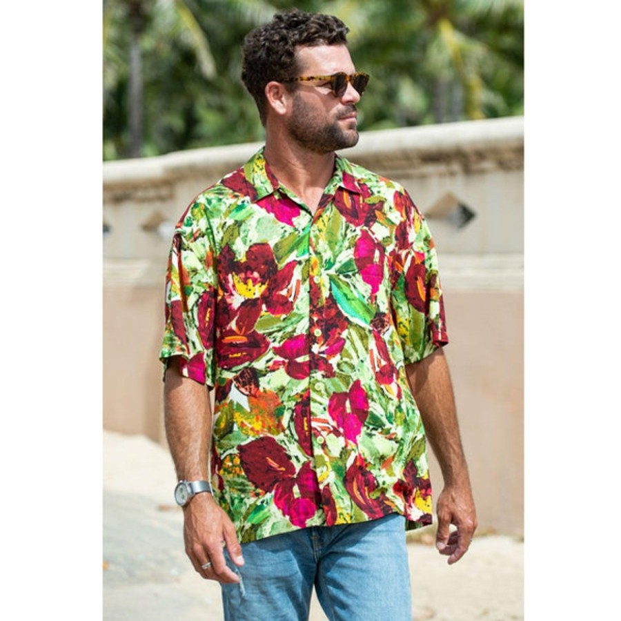 Men Jams World Retro Rayon Shirts | Men'S Retro Shirt - Anthurium