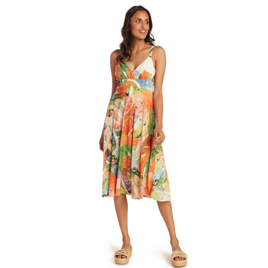 Women Jams World Beach Dresses | Akala (Pink) Ci Ci Dress - Monstera