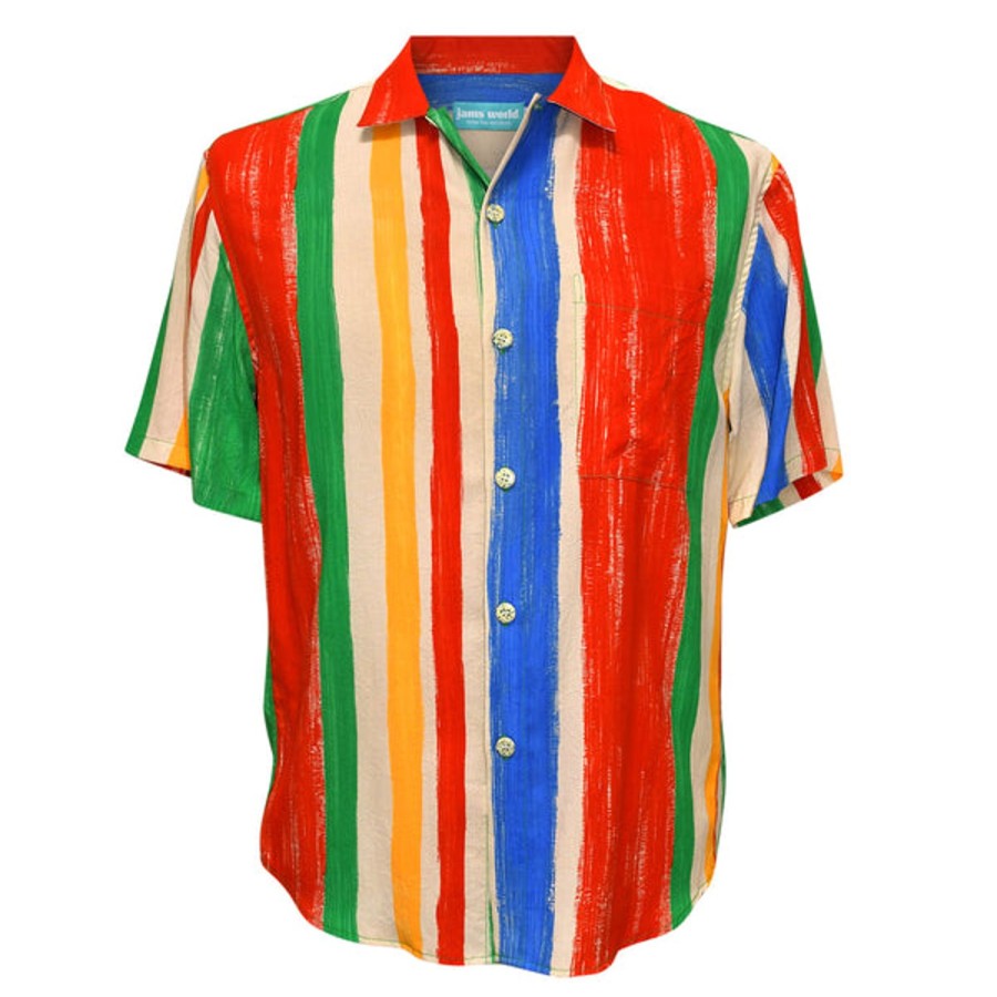 Men Jams World Rayon Classic Shirttail Hem | Rayon Classic Shirttail Hem - Beach Stripe