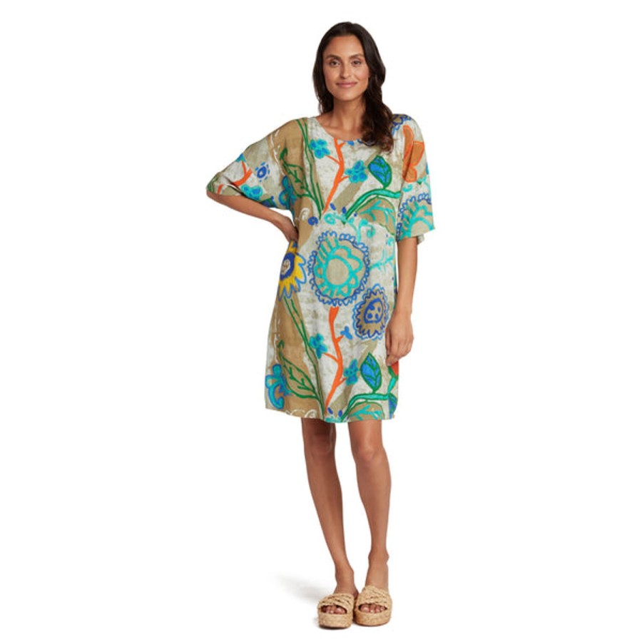 Women Jams World Beach Dresses | T-Shirt Dress - Country Flora