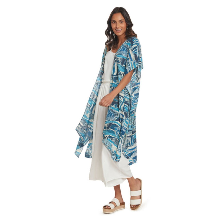 Women Jams World Kimono Jacket | Kimono Jacket - Rainbow Runner Denim