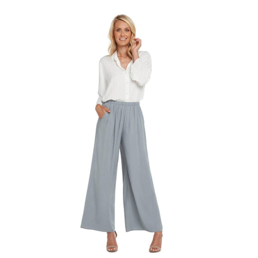 Women Jams World Pants | Solid Long Wide Leg Pants - Oyster