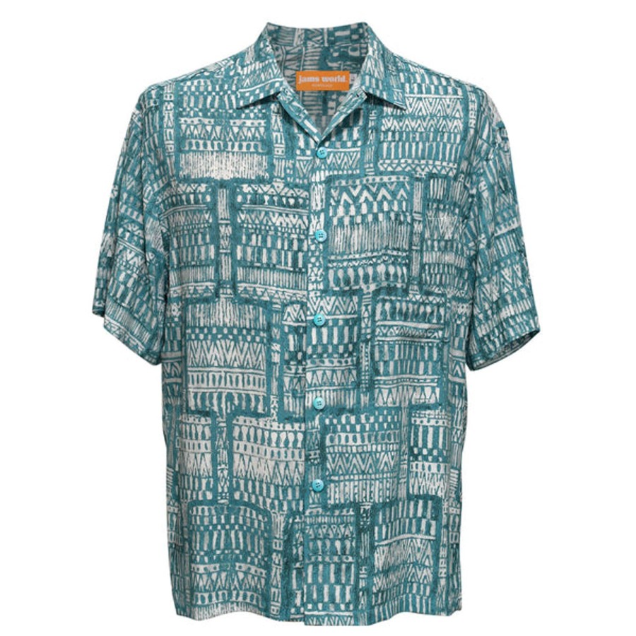 Men Jams World Retro Rayon Shirts | Men'S Retro Shirt - Kahili Teal