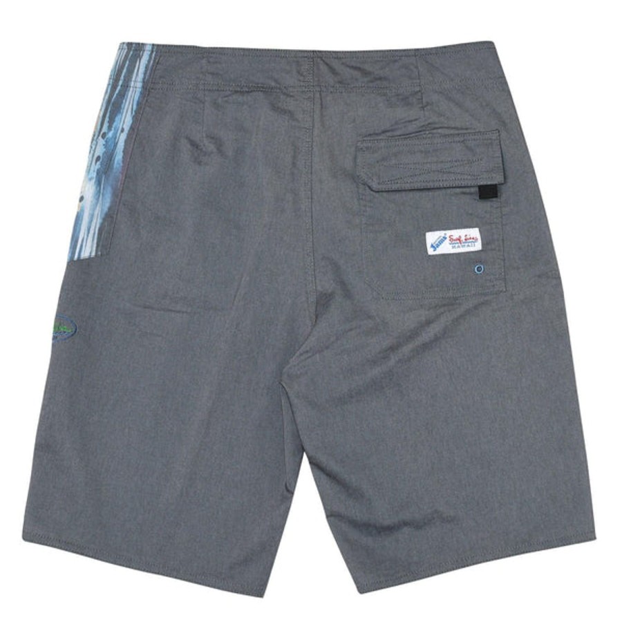 Men Jams World Classic Boardshorts | Men'S Classic Solid Boardshort - Black/Gray Trail Blazer