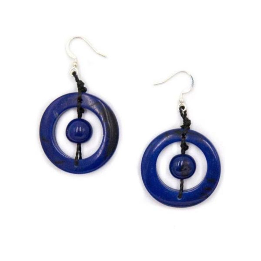 Women Jams World Jewelry | Tagua Nut Lorena Earrings - Royal Blue