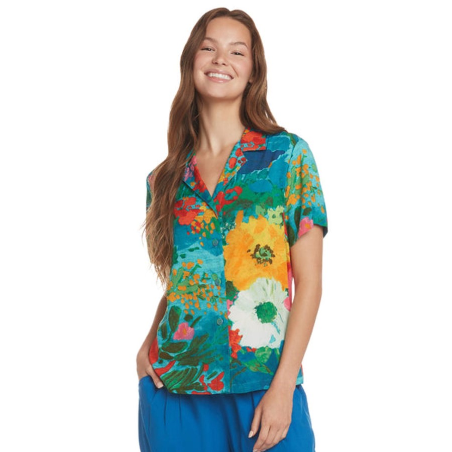 Women Jams World Print Top | Print Top - Blue Garden