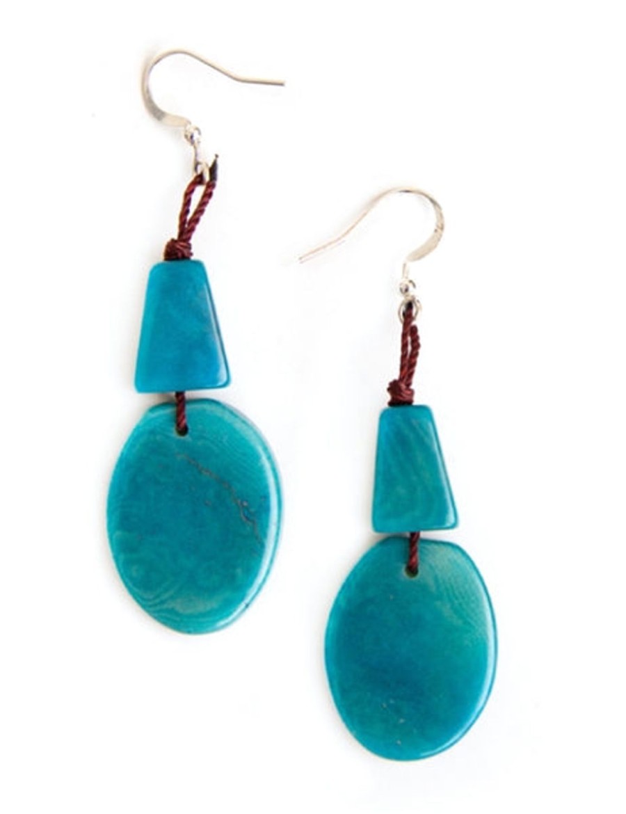 Women Jams World Jewelry | Tagua Nut Gigi Earrings - Turquoise